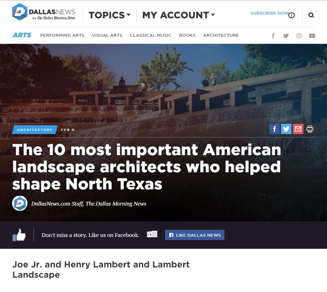 Lambert’s mentioned on Dallas News Lambert's